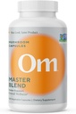 OM Master Blend Capsules de champignons - Supplément de champignons biologiques avec 10 champignons et Ashwagandha – Immunité de soutien, Gut Health & Stress Relief, 168 Comte (56 portions)