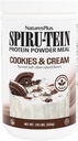 NaturesPlus SPIRU-TEIN Shake - Cookies et crème - 1,15 lbs, poudre de protéines de spiruline - substitut de repas à base de plantes, vitamines et minéraux pour l'énergie - Végétarien - 15 portions