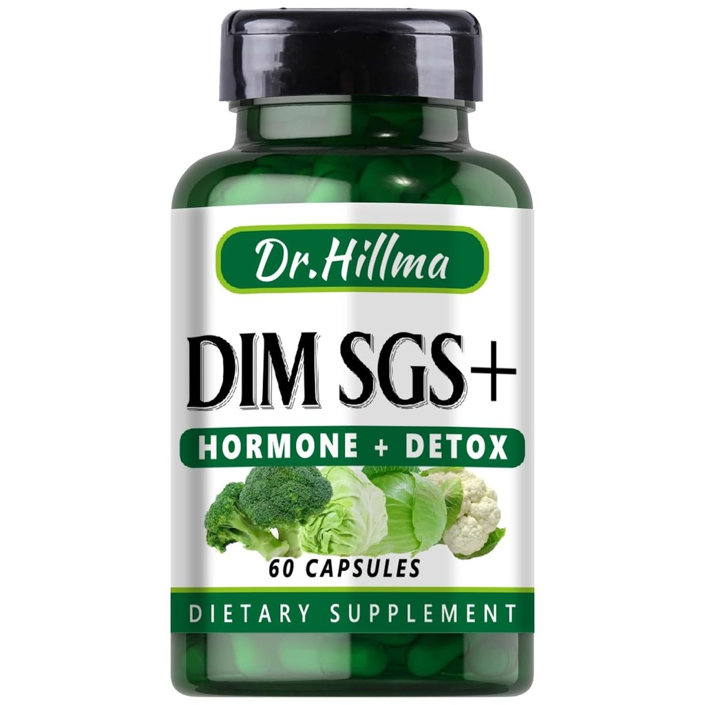 Dim Hormone Detox Supplement 200Mg Diindolylméthane encourage le supplément œstrogène normal pour les femmes, Hormonal Acne Hot Flashes Suppléments, soutien à la ménopause, favorise la désintoxication(60Capsules)