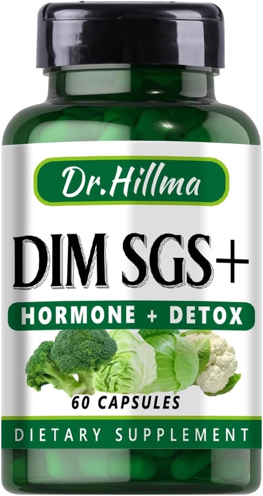 Dim Hormone Detox Supplement 200Mg Diindolylméthane encourage le supplément œstrogène normal pour les femmes, Hormonal Acne Hot Flashes Suppléments, soutien à la ménopause, favorise la désintoxication(60Capsules)
