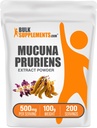 BulkSupplements.com Poudre d'extrait de Mucuna Pruriens - Suppléments de Mucuna Pruriens, Supplément à base de plantes - Vegan & Gluten Free, 500mg par portion, 100g (3.5 oz) (paquet de 1)