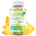 CoQ10 Gummies, Coenzyme Q10 Supplément 200 mg, Supplément à haute absorption CoQ10 pour l'énergie cellulaire et la santé immunitaire, végétalien, sans gluten, saveur d'ananas, 60 Nombre