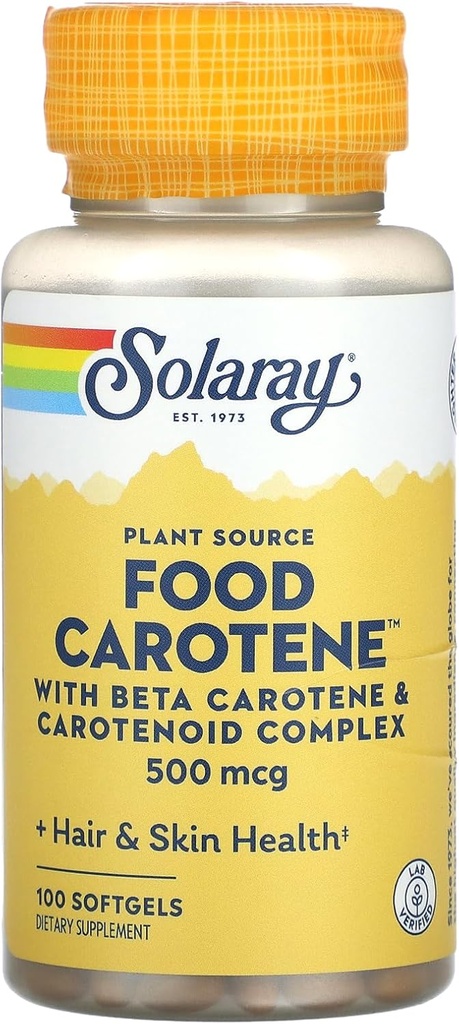 Solaray Food Capsules de carotène, 10000UI, 100 Compte
