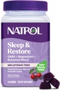 Natrol Sleep & Restore Magnésium Glycinate Blend Gummies, Magnésium pour les aides au sommeil pour adultes, sans mélatonine, aromatisé cerise, 30 jours d'approvisionnement