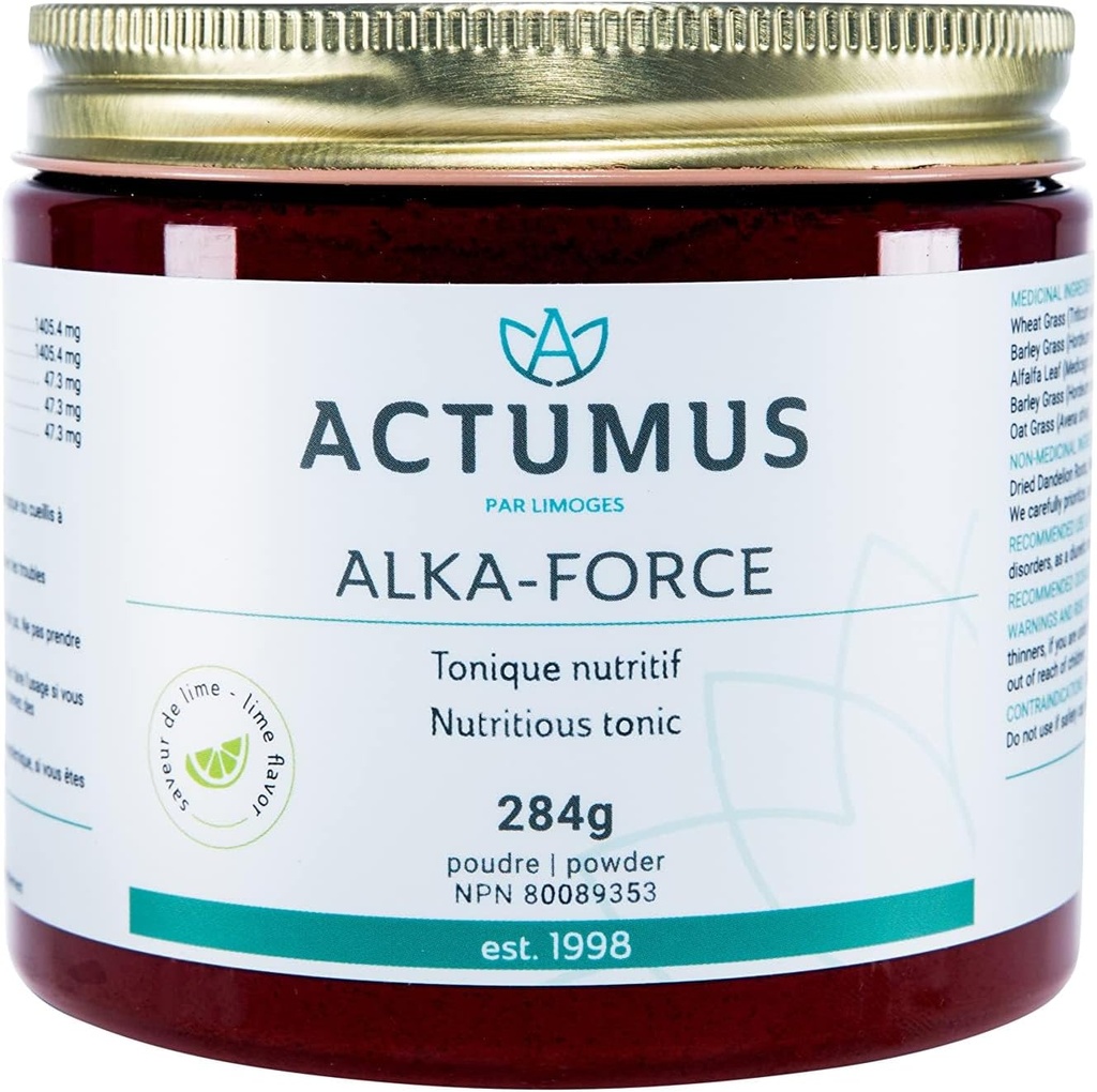 Alka-Force - Nutritious Tonic Powder, Provides Vitamins, Minerals, Antioxidants and Amino Acids, Made with Organic and Wild Picked Ingredients | 284g Bottle, Lime Flavor