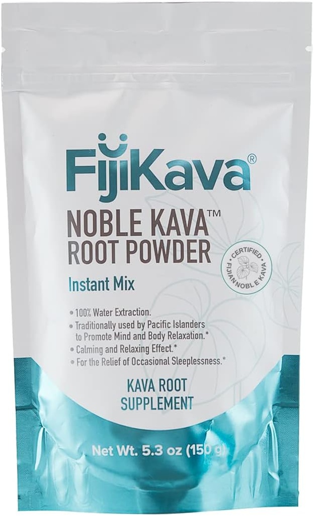 FijiKava Instant Kava Kava Powder 150g – Poudre de racine de kava Premium avec une teneur élevée en kavalactone – Aide à la relaxation naturelle pour le calme, le soulagement du stress et le soutien du sommeil – Easy-to-Mix