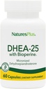 Natures Plus DHEA-25 with Bioperine - 60 Capsules - Gluten Free - 60 Servings