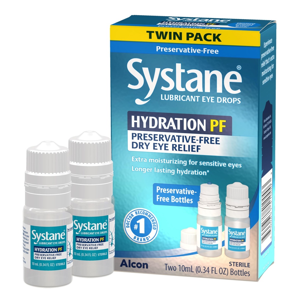 Hydratation de systane gouttes oculaires sans réserve multidoses Sec Eye Relief Twin Pack (2x10ml)