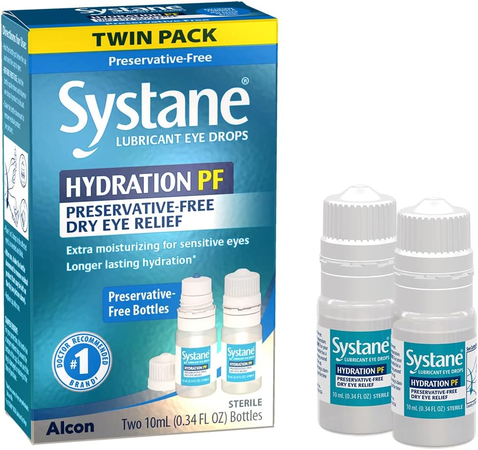 Hydratation de systane gouttes oculaires sans réserve multidoses Sec Eye Relief Twin Pack (2x10ml)