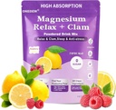 Poudre de magnésium calme, boisson calmée naturelle en poudre Cortisol boisson mélange poudre, L-Theanine, Magnésium Glycinate,Ksm-66 Ashwagandha Suppléments pour anti-stress Relaxation Sleep-20 Packet