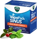 Vicks VapoPads Sinus Relief Formula - Résoudre les tampons de vapeur pour les humidificateurs Vicks et les inhalateurs à vapeur, les tampons parfumés pour la congestion de Sinus et l'irritation de la gorge, 20-Pack, boîte couleur mai Varier
