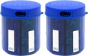 Monster Jr Supplément Pill Dispenser with labels - Holds Small Medicament Vitamines and Easyly Dispense from One Container Inclut Compartment labels (Monster Jr Blue UV - 2 Pack)