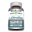 Formules étonnantes L-Citrulline Supplément de 750 Mg par service de 180 Capsules