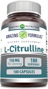 Formules étonnantes L-Citrulline Supplément de 750 Mg par service de 180 Capsules