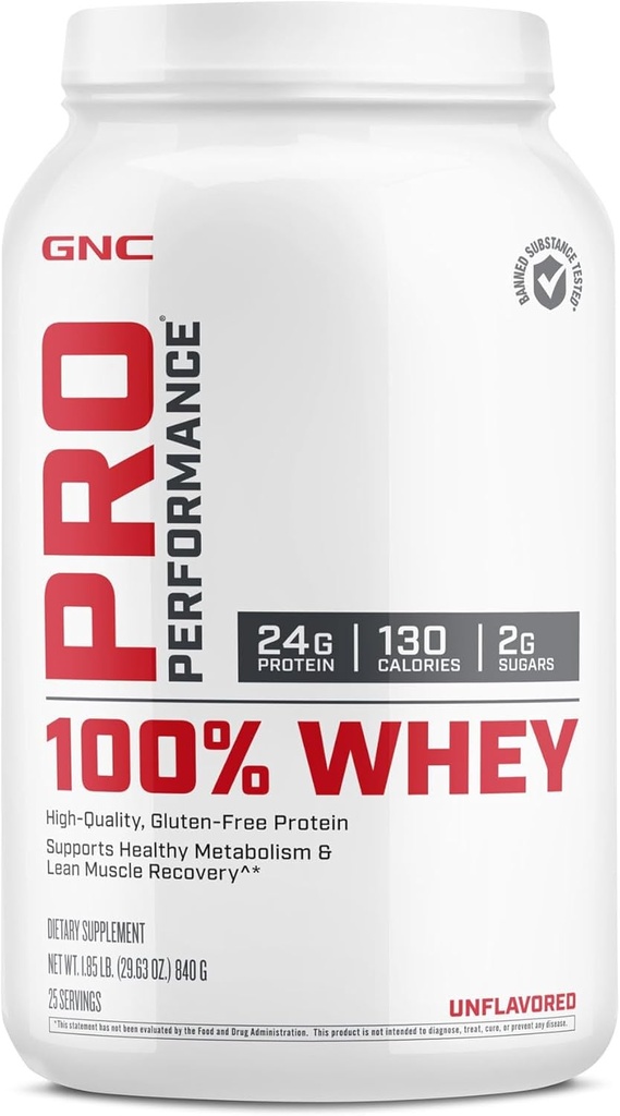 GNC Pro Performance 100% Whey - Non aromatisé (25 portions)