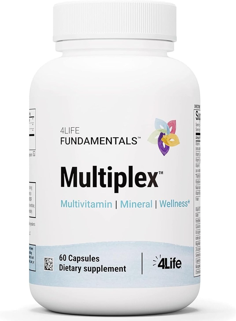 Multiplex 4Life, 21 Vitamines essentielles et minéraux, soutient la santé et le système immunitaire avec les vitamines A, B, C, Zinc, Biotine et plus - 60 Capsules