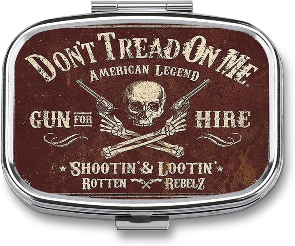 Metal 2 Compartiment Pill Organizer Travel Friendly Portable Compact Pill Box Cute Pill Case,pour les portefeuilles de poche Médecine Portable quotidienne Entreposage de comprimés de vitamines , samll, 2020813.0 Ounce