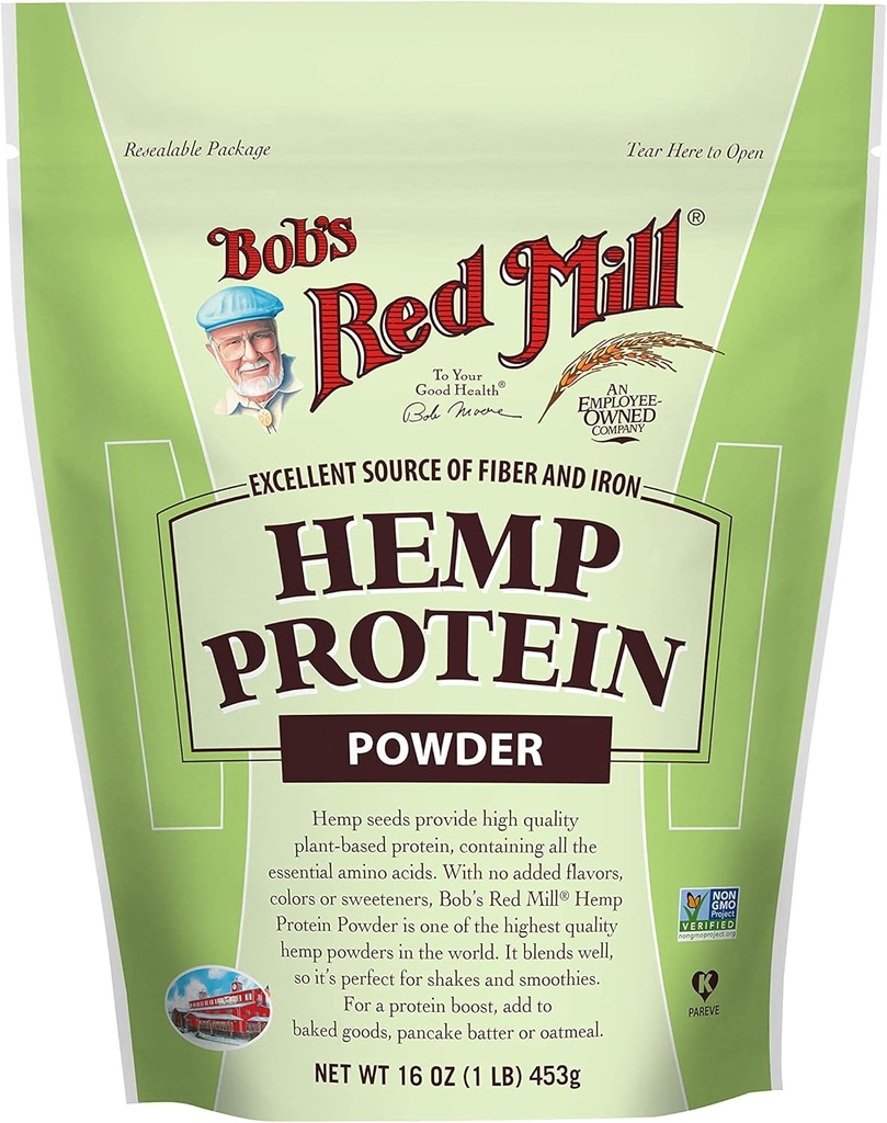 Bob's Red Mill Resealable Hemp Protein Powder 16 Ounce (Pack of 2)