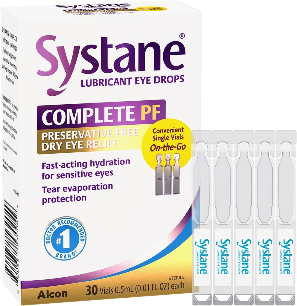 Systane Des gouttes d'œil complètes sans réservoir 30ct Flacons à usage unique pour le soulagement des yeux secs