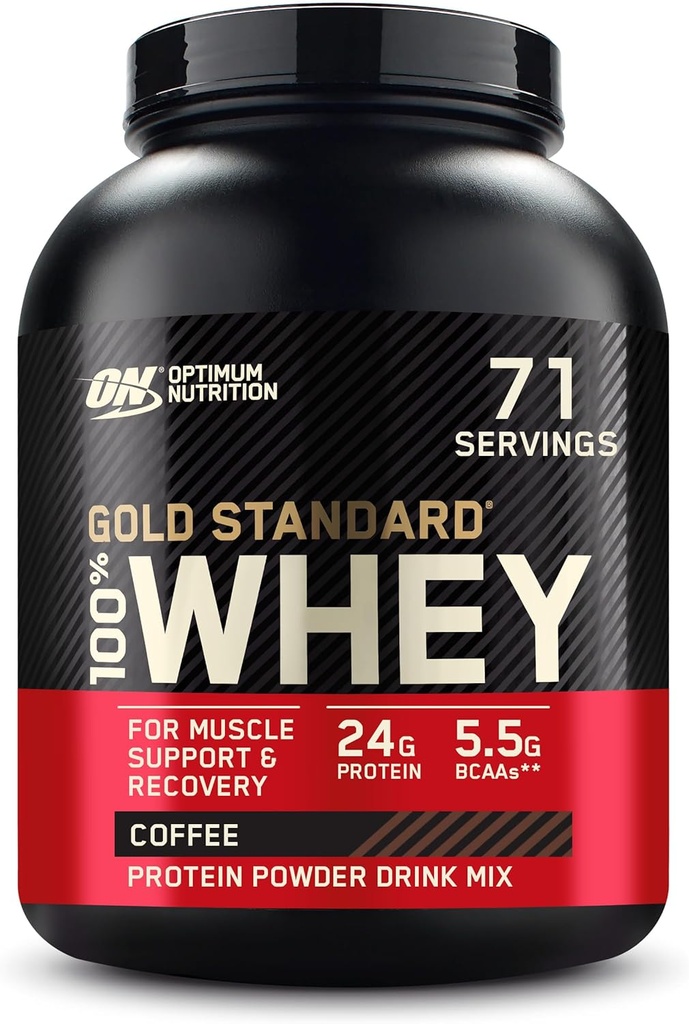 Optimum Nutrition Or Standard 100% Whey Protéine Poudre, Café, 5 livres (paquetage mai Vary)
