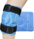 REFIX Ice Pack pour soulager la douleur au genou, gel réutilisable en éponge pour blessures aux jambes, gonflement, chirurgie de remplacement du genou, traitement par compression froide pour l'arthrite, ménisque et bleu ACL