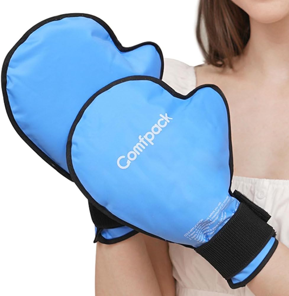 Gants de glaçons pour soulager la douleur, 2 gants de thérapie à froid complet pour la neuropathie de la chimiothérapie, Gel Ice Pack pour le tunnel carpien, Arthrite, Gonflement, Surégry, Mains de travail