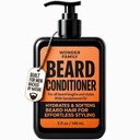 Conditionneur de barbe pour les hommes – Laisser en conditionneur et assouplir avec Biotin Aloe Vera & Collagen – Crème hydratante pour cheveux secs grossiers – Conditionneur de barbe et de peau – Santalwood Scent Care for Black Men