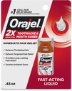 Orajel 2X Médicament Dentache & Orthèses liquides, 0,45 fl oz