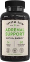 Supplément de support adrénal Crystal Star (60 capsules) – Supplément à base de plantes à base de cortisol quotidien pour le soulagement du stress et la fatigue adrénale - Eleuthero sibérien, Licorice, Uva Ursi, Astragalus et Fo-ti – Non-OGM