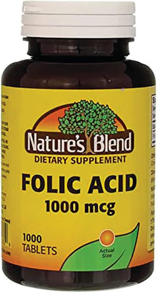 Acide folique de la nature 1000 mcg 1000 mcg 1000 Tabs