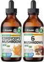 BIO KRAUTER Cordyceps Teinture de champignons 4 Fl. Oz. et 6 champignons Teinture 4 Fl. Oz.