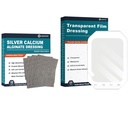 Dressing en aluminium argenté (4'x4'' 10pcs) + Dressing en film transparent (6" x 8" 20Pcs)