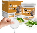Senlong Eyes Wipes for Dogs - Enlever délicatement Tear Stain - Chien eye cleaner,Eye Debris, Discharge, Mucus Secretions - Chien eye essuie-glaces détachant les taches - Chien & chat eye sings - 220pcs, blanc