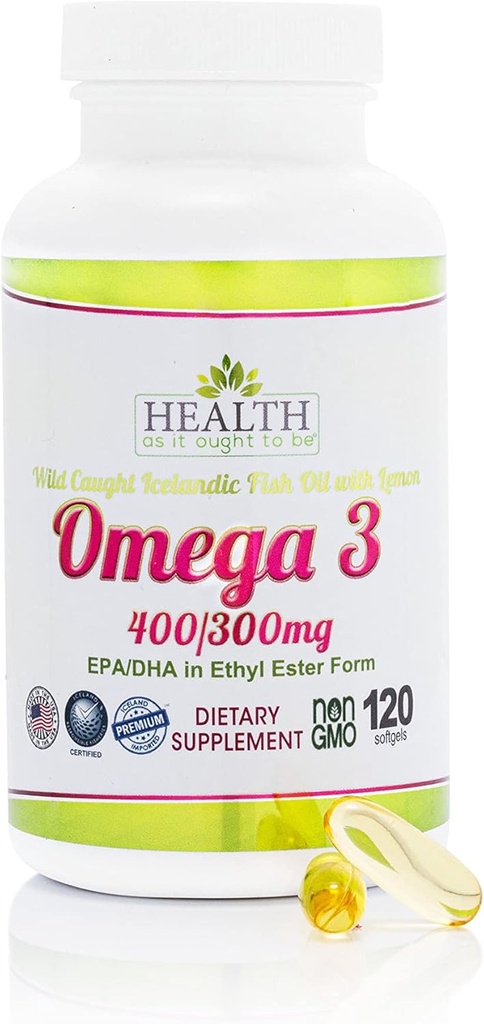 Santé comme il devrait être Omega 3 400/300 mg Supplément.