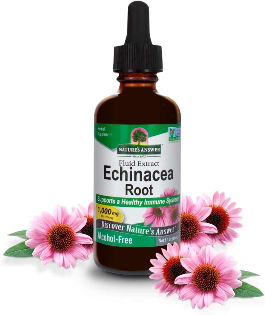 Nature's Answer Echinacea Extract | Supports a Healthy Immune System | Vegan, Gluten-Free, Alcohol-Free, Non-GMO & Kosher Certified | 2oz