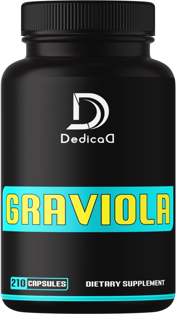 1000mg Bio Sourop Graviola feuilles Capsules - Sourop Fruit Formule avancée pour l'équilibre corporel, l'humeur confortable, la force et le système immunitaire - 210 Compte pour 105 portions