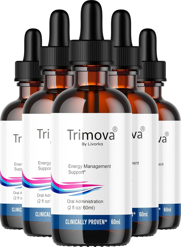 (5 Pack) Trimova gouttes liquides, Trimova gouttes formule avancée, TrimovaDrops vitamine, TrimovaDrops métabolique, TrimovaDrops métabolisme 5 bouteilles pour 150 jours