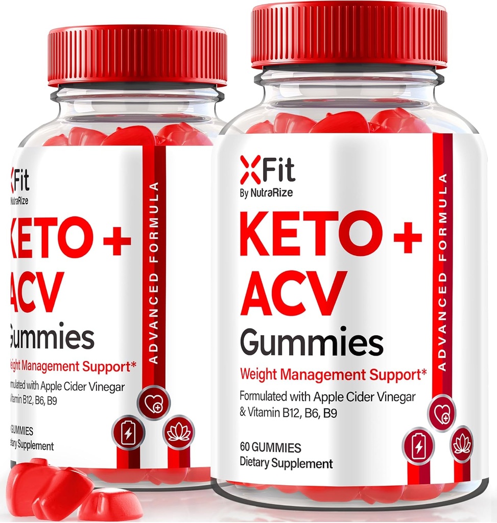 NutraRize (Pack of 2 Xfit Keto Gummies for Weight Loss, officiel X Fit Keto+ACV Gummies, vinaigre de cidre de pomme tout naturel 1000MG, Gummy Premium pour la santé et la condition physique, Gomitas Review (120 Gummes)