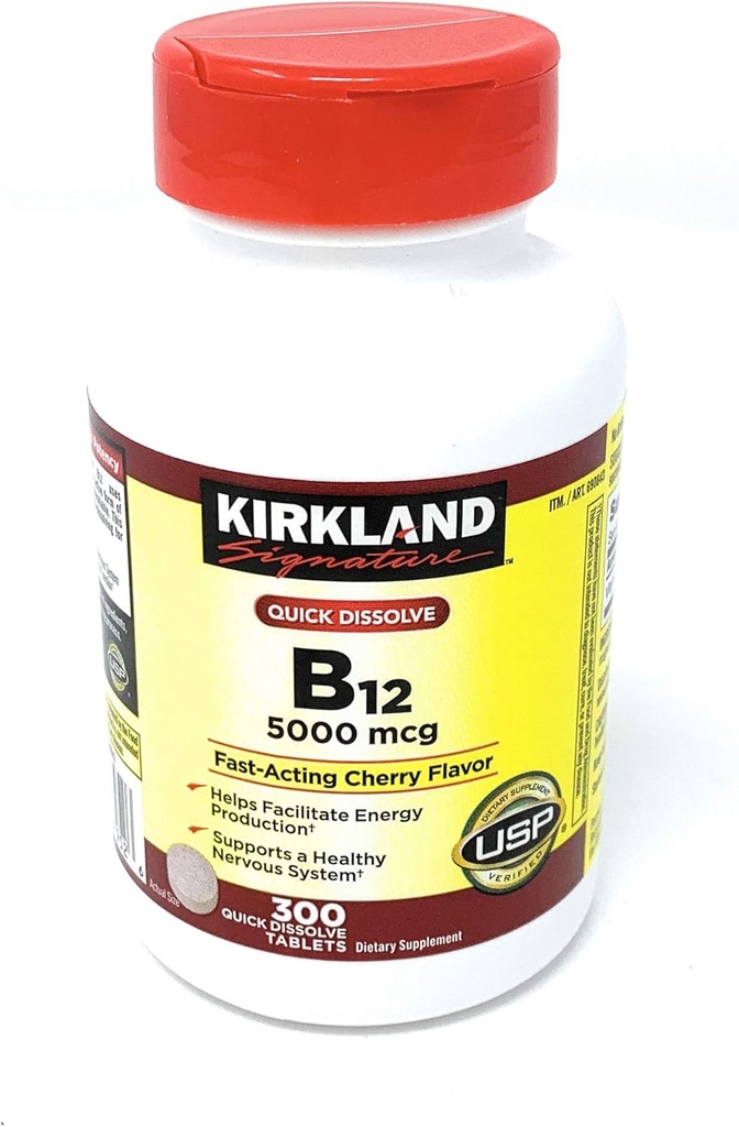 Kirkland Signature Dissolve rapide B-12 5000 mcg, 300 comprimés