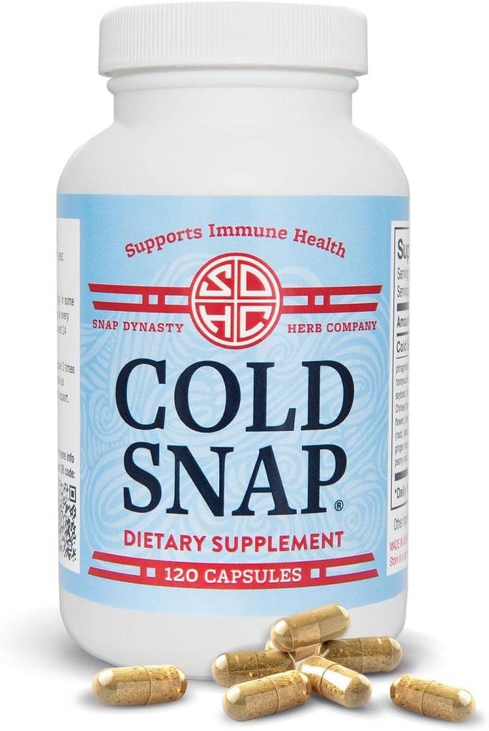 Snap Dynasty Cold Snap - Capsules 120ct, pack de 1 - Plant base complète de protection immunitaire pour tous les âges, suppléments rapides pour le froid et la grippe support, pas de contre-indications