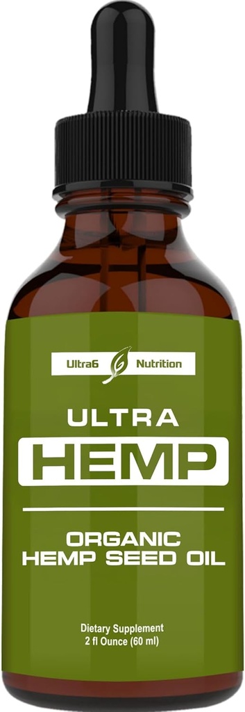 Ultra6 Nutrition Huile de chanvre – Supporte Mouvement lisse, Flexibilité et Confort articulaire – Huile de chanvre pour la santé des os – 120 portions – Fabriqué aux États-Unis