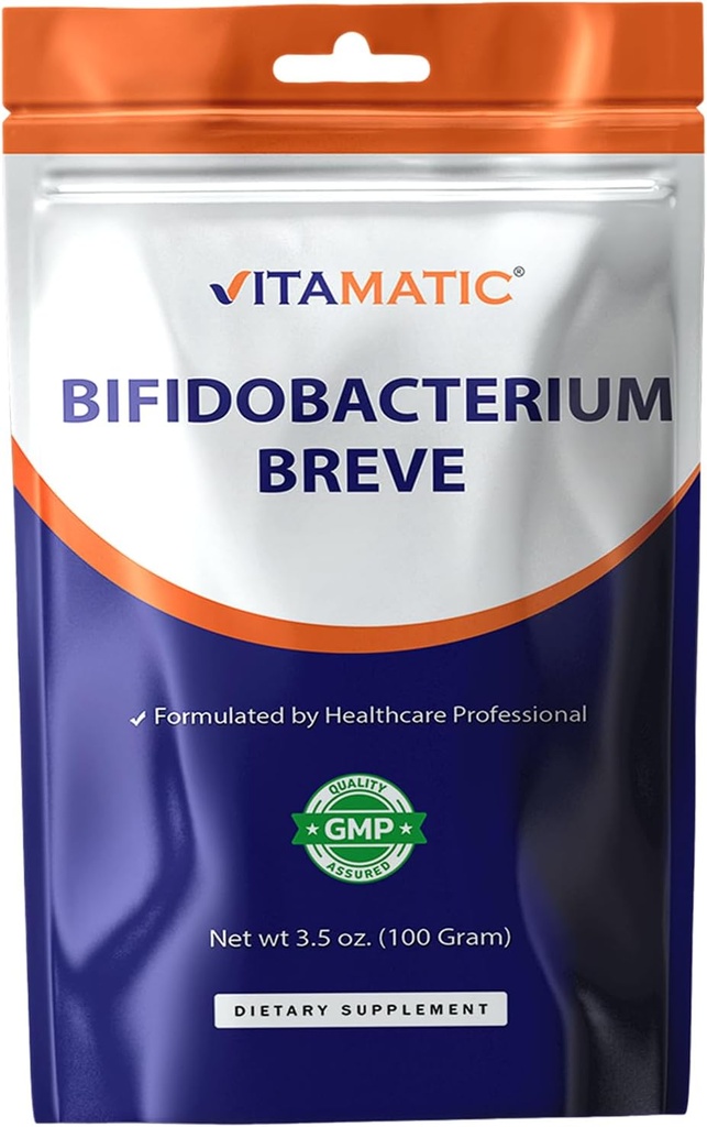 Vitamatic Bifidobacterium Breve Probiotic Powder - Digestive Health Support - 100 Gram (3.5 OZ) - 100 portions
