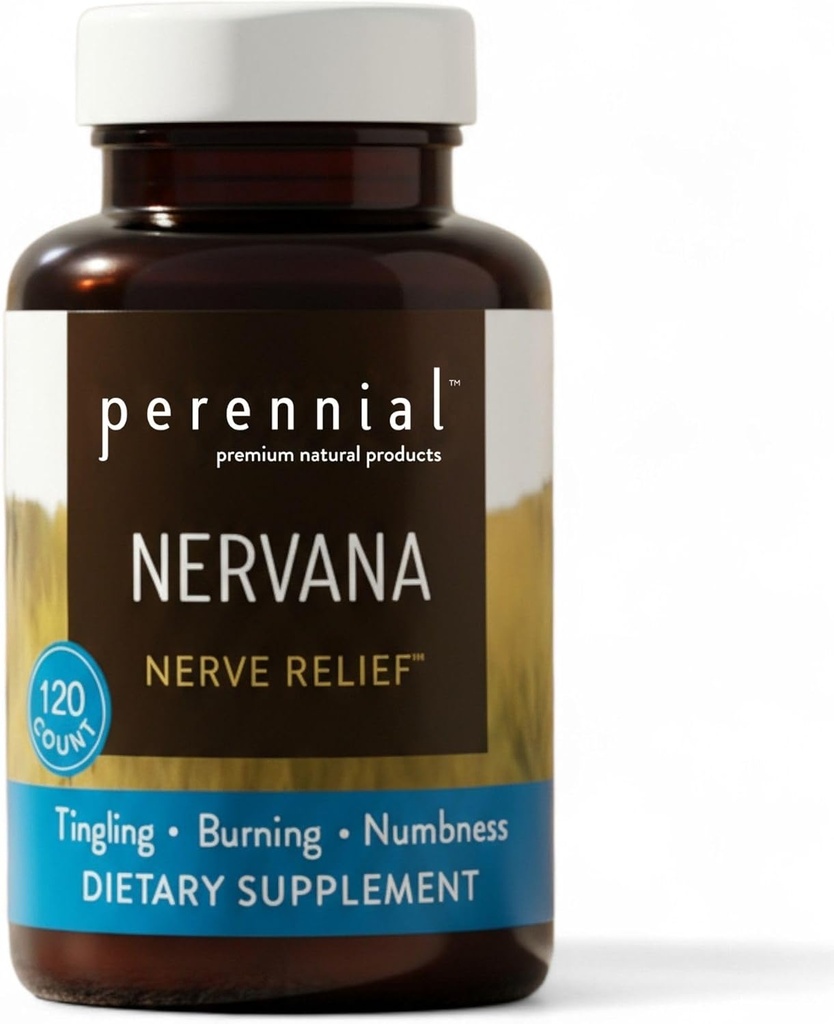 Nervana Perennial – Herbal Nerve Support & Mood Balance Formula (formule d'équilibre d'humeur) Mélange à base de plantes avec Lavande, Passionflower, Corydalis, Lobelia & Prickly Ash Bark ( 120 capsules végétariennes)