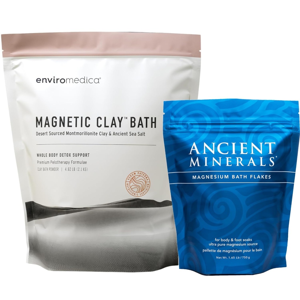 Enviromedica Magnetic Clay - Argiles de bain au magnésium - Détox naturel - Efficacité d'absorption élevée pour la relaxation, le bien-être et le soulagement musculaire