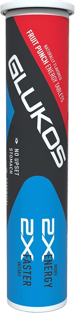 Glukos Énergie Comprimés à mâcher (1 tube de 14 comprimés), Arôme de punch de fruits