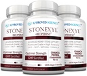 Sciences approuvées Stonexyl - Support à base de plantes pour les pierres rénales - 180 capsules - Chanca Piedra - Haute absorption - Approvisionnement de 3 mois - Vegan