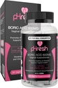 Suppositoires d'acide borique de pHresh pour les femmes, Suppositoires pour l'utilisation d'odeur, soins naturels féminins soutient la santé vaginale et favorise l'équilibre du pH sain - Fabriqué aux États-Unis