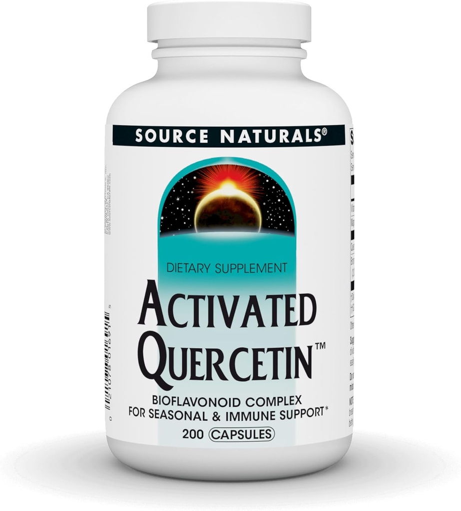 Source Naturals Activated Quercetin, Bioflavanoid Complex, for Seasonal & Immune Support* - 200 Capsules