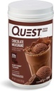 Quest Nutrition Chocolat Poudre de protéines de milkshake, 22g de protéines, 2g de glucides nets, 1g de sucre, faible teneur en glucides, sans gluten, 1,6 livre, 24 portions
