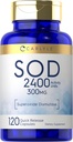 Carlyle S.O.D. Capsules de supplément de 300mg de poids 120 Superoxyde Dismutase de 100 mg sans OGM et sans gluten
